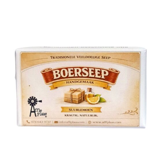 ap a03 affieplaas boerseep natural body soap lemon 150g bar