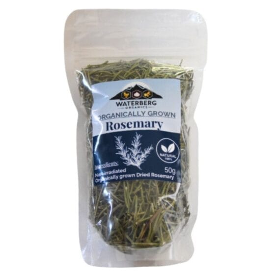 Waterberg Organics Organically Grown Dried Rosemary 50g — non-irradiated whole dried rosemary available at Toeka South Africa
